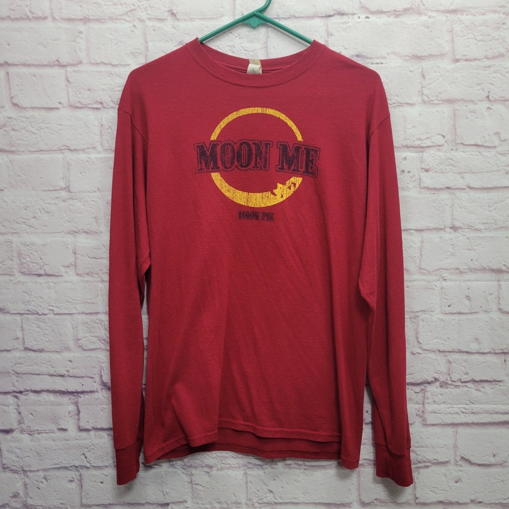 VTG Jerzees Moon Me Moon Pie Graphic Long Sleeve Tee M Grunge Y2K Skater Retro